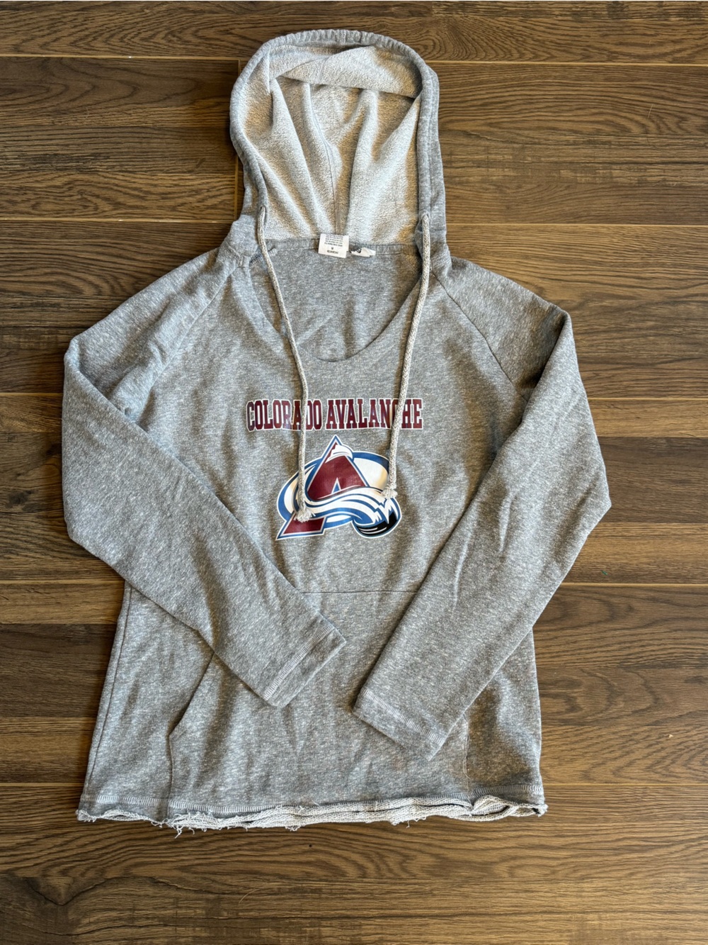 Colorado Avalanche Women's Gray Scoop Neck Sweater with Hood